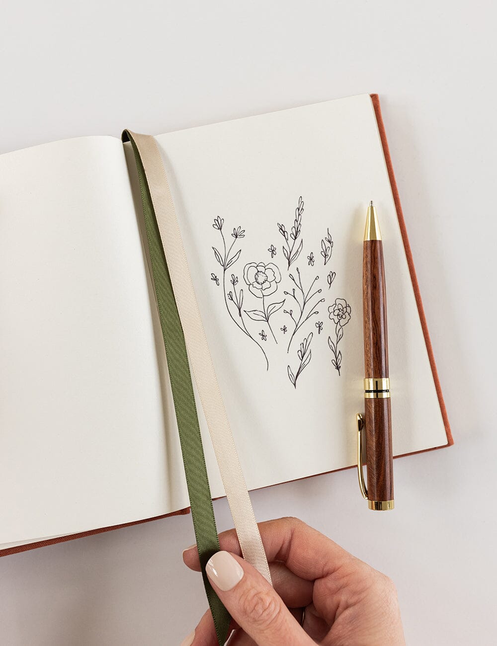 Linen Bound Pocket Journal - Burnt Clay (Blank)