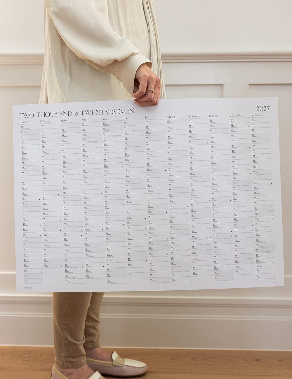 2027 Poster Wall Planner Calendars Bespoke Letterpress 