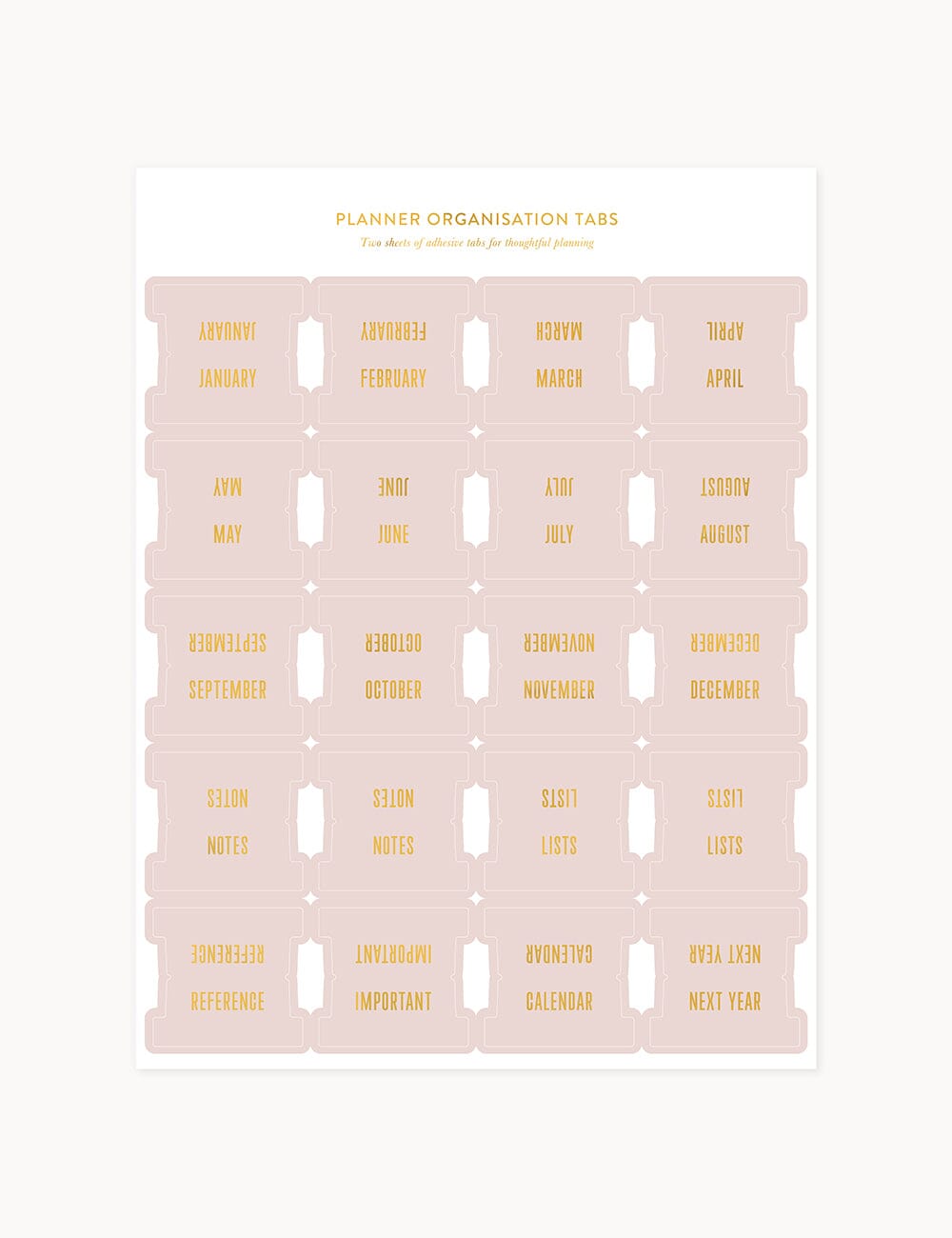 Planner Tab Stickers - Orchid Pink Stickers Bespoke Letterpress 