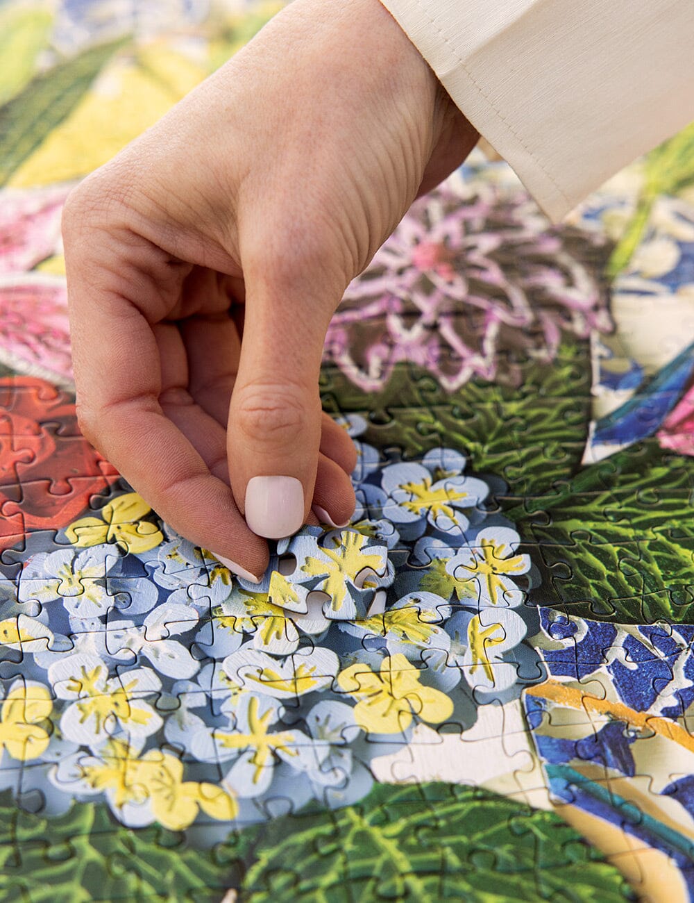 Hydrangea Blue 1000pc puzzle puzzle Bespoke Letterpress 