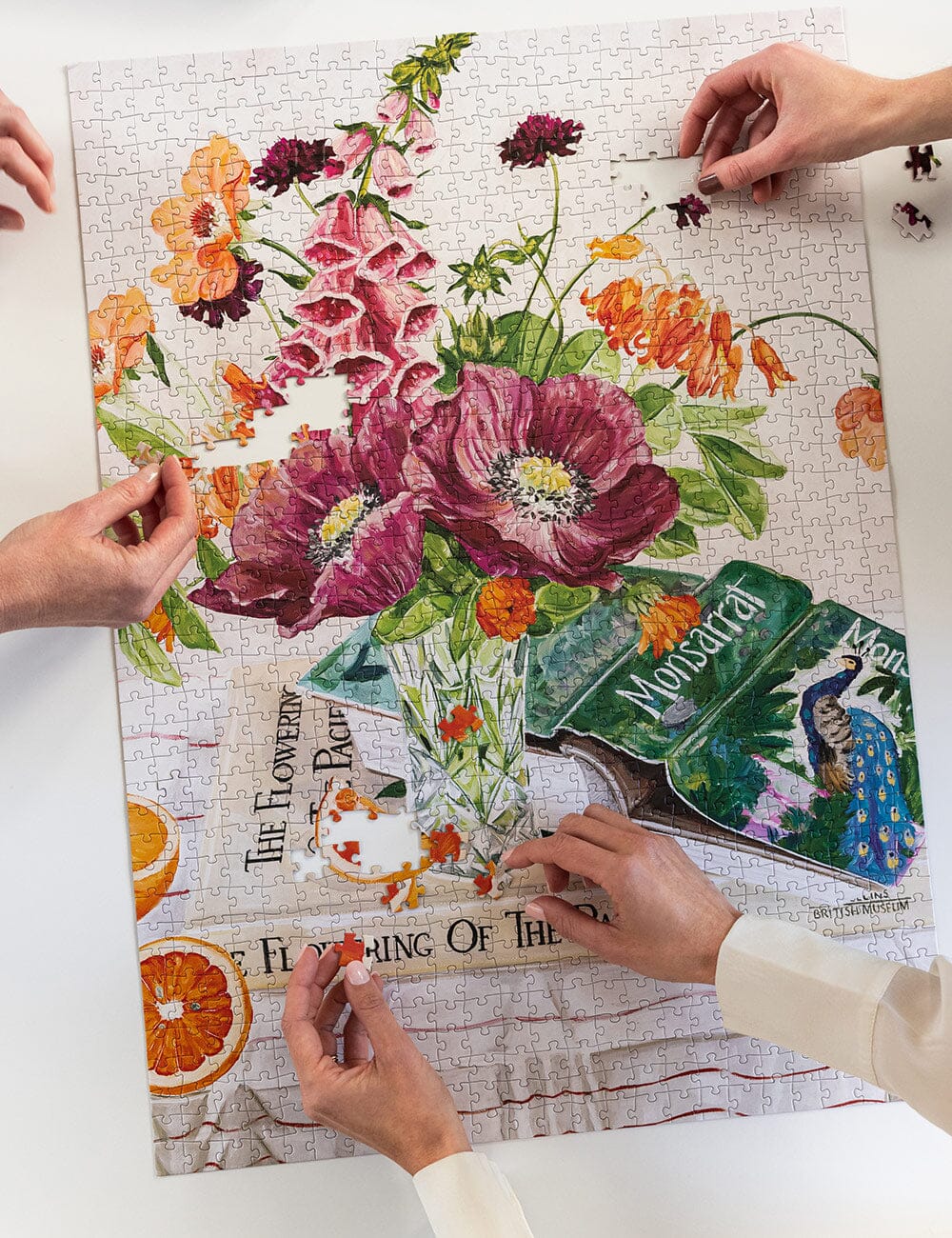 Poppies and Foxglove 1000pc Puzzle puzzle Bespoke Letterpress 