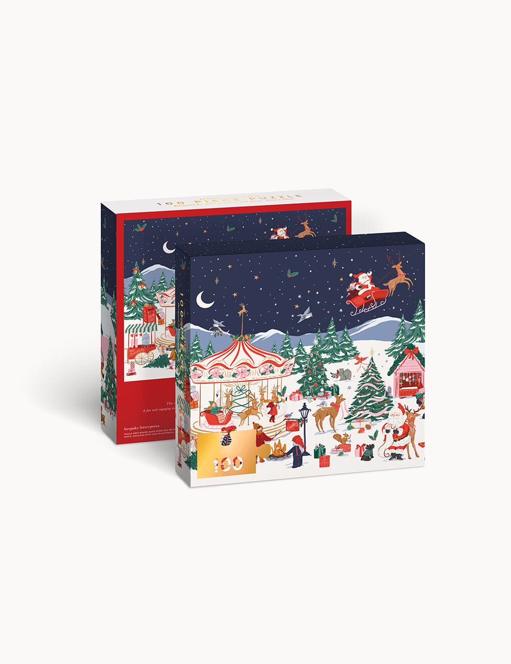 Christmas Carousel 100pc Kids Puzzle puzzle Bespoke Letterpress 