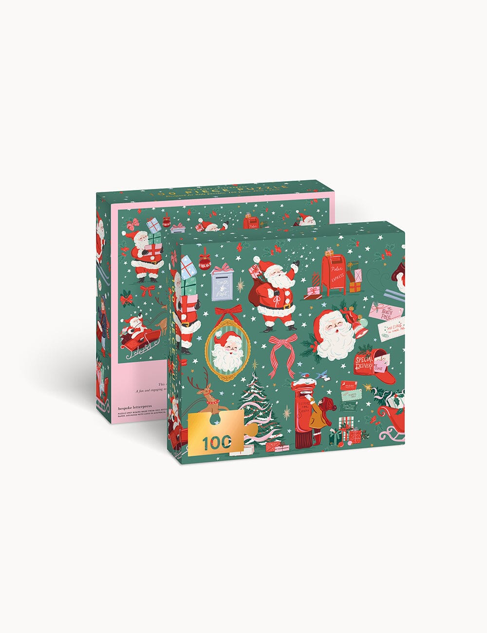 Christmas Santas 100pc Kids Puzzle puzzle Bespoke Letterpress 