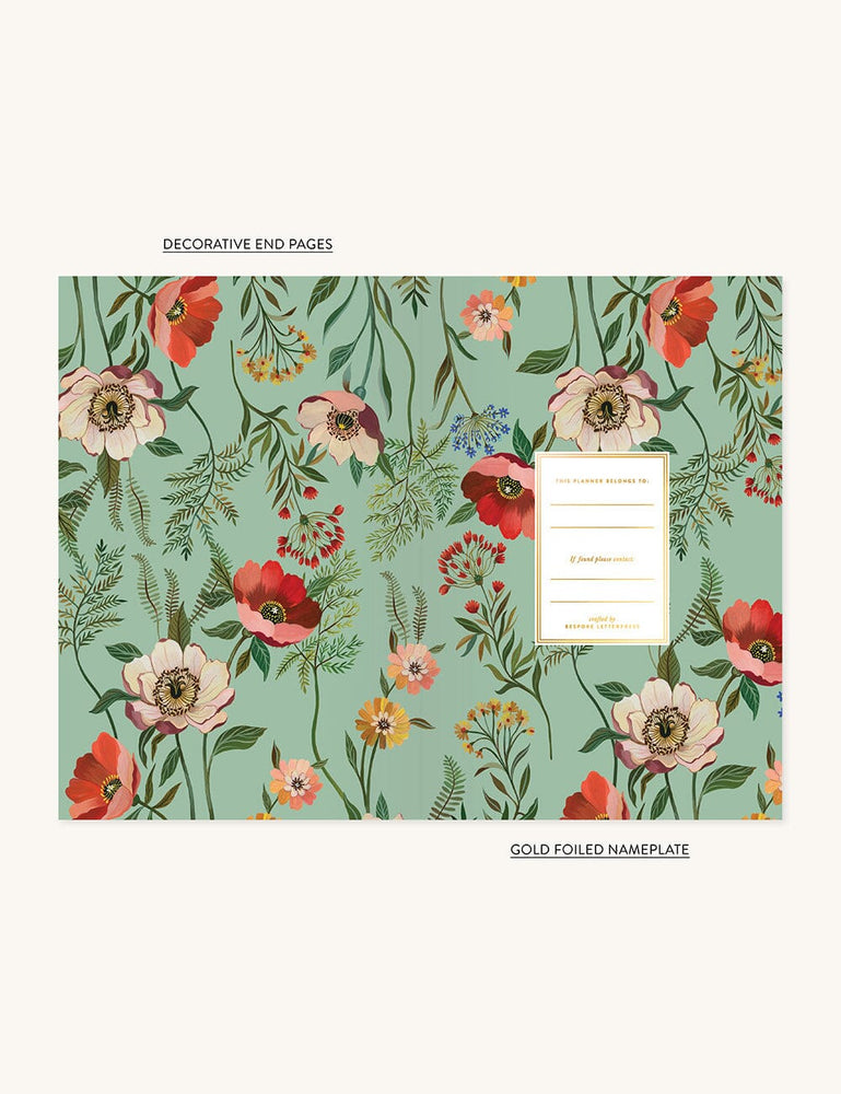 2024 Petite Linen Bound Planner - Wildflower (Pre-Order) Planners Bespoke Letterpress 