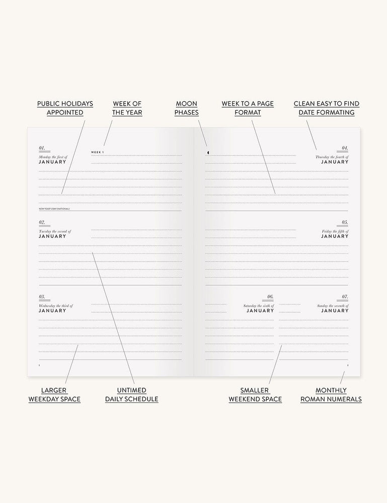 2024 Petite Linen Bound Planner - Wildflower (Pre-Order) Planners Bespoke Letterpress 