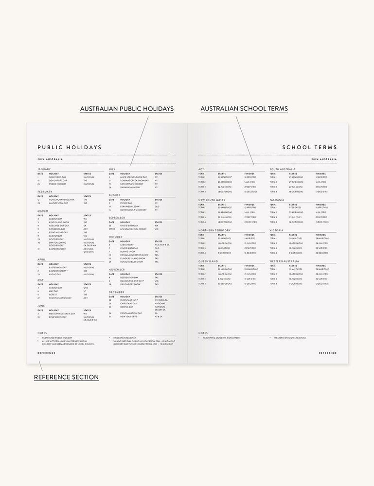 2024 Petite Linen Bound Planner - Wildflower (Pre-Order) Planners Bespoke Letterpress 