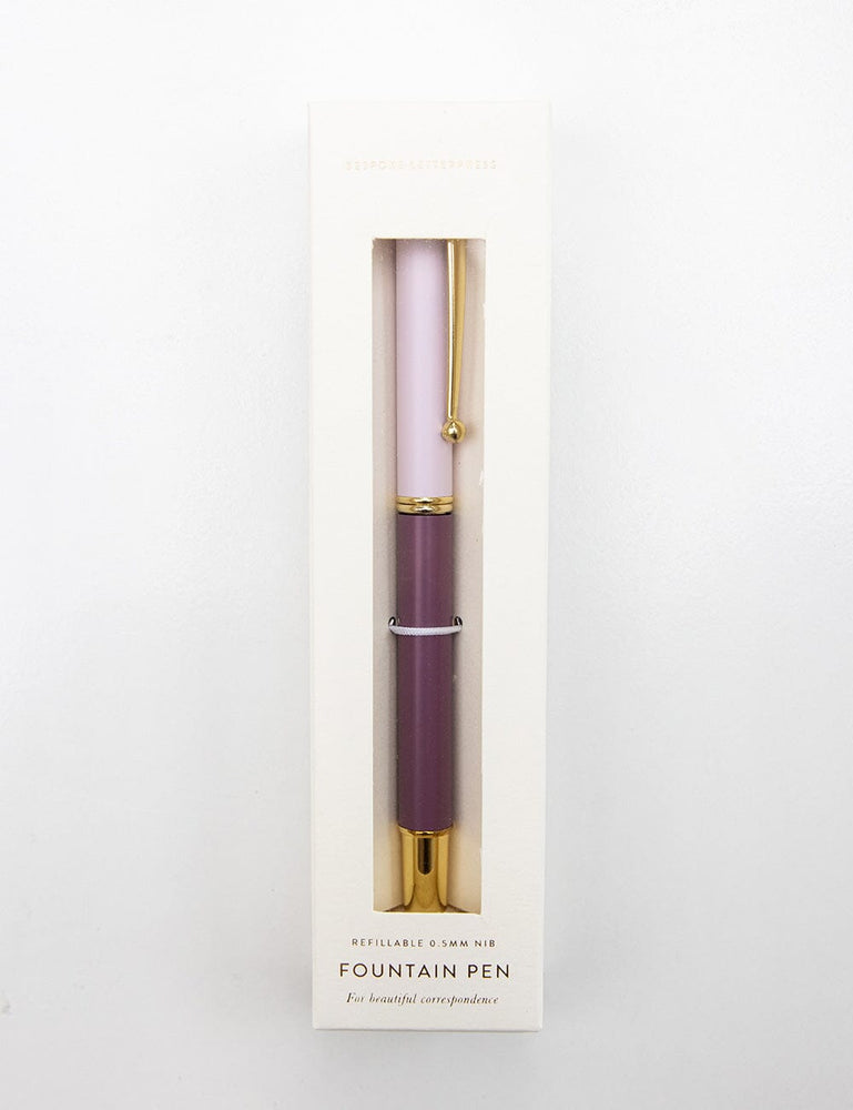 Purple Fountain Pen (Boxed) Desktop Stationery Bespoke Letterpress 