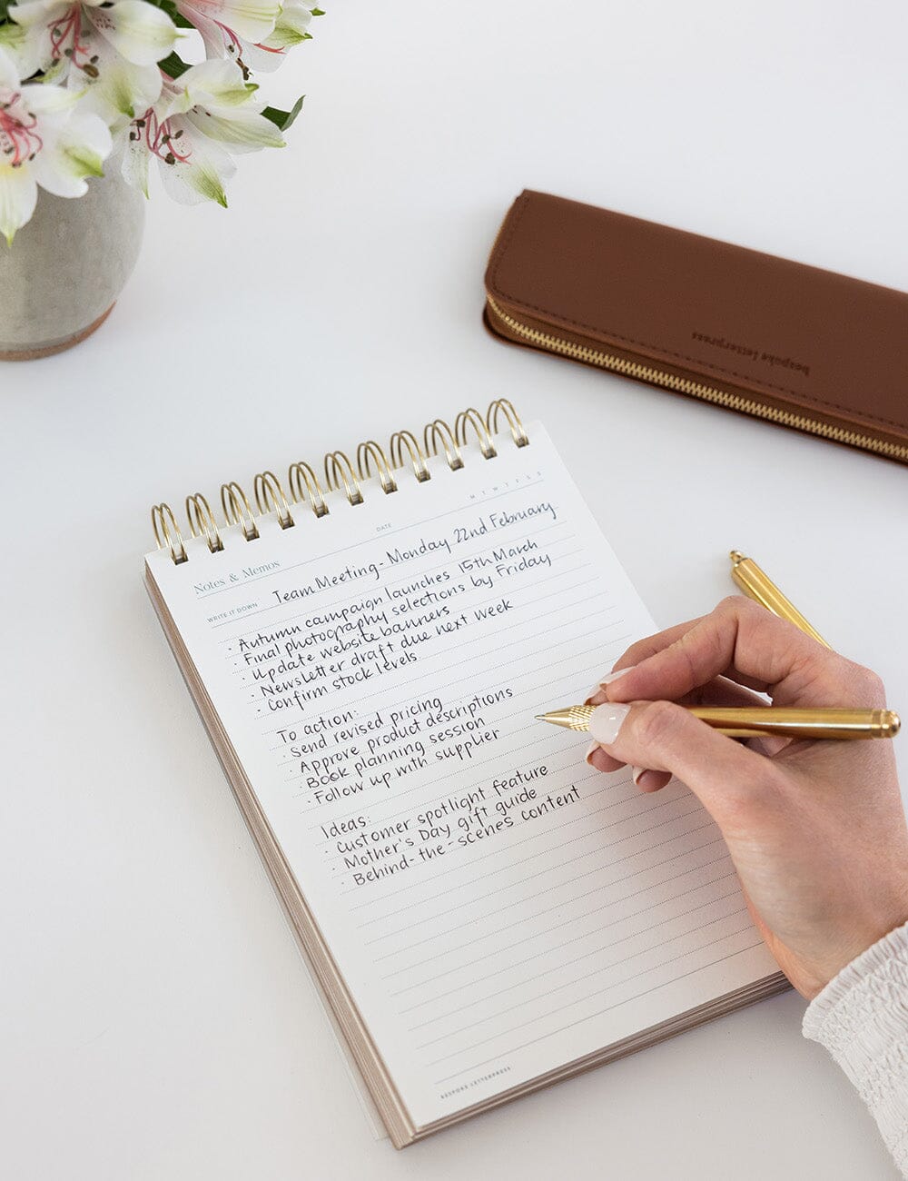 Notes and Memos Ringbound Notepad Notebooks Bespoke Letterpress 
