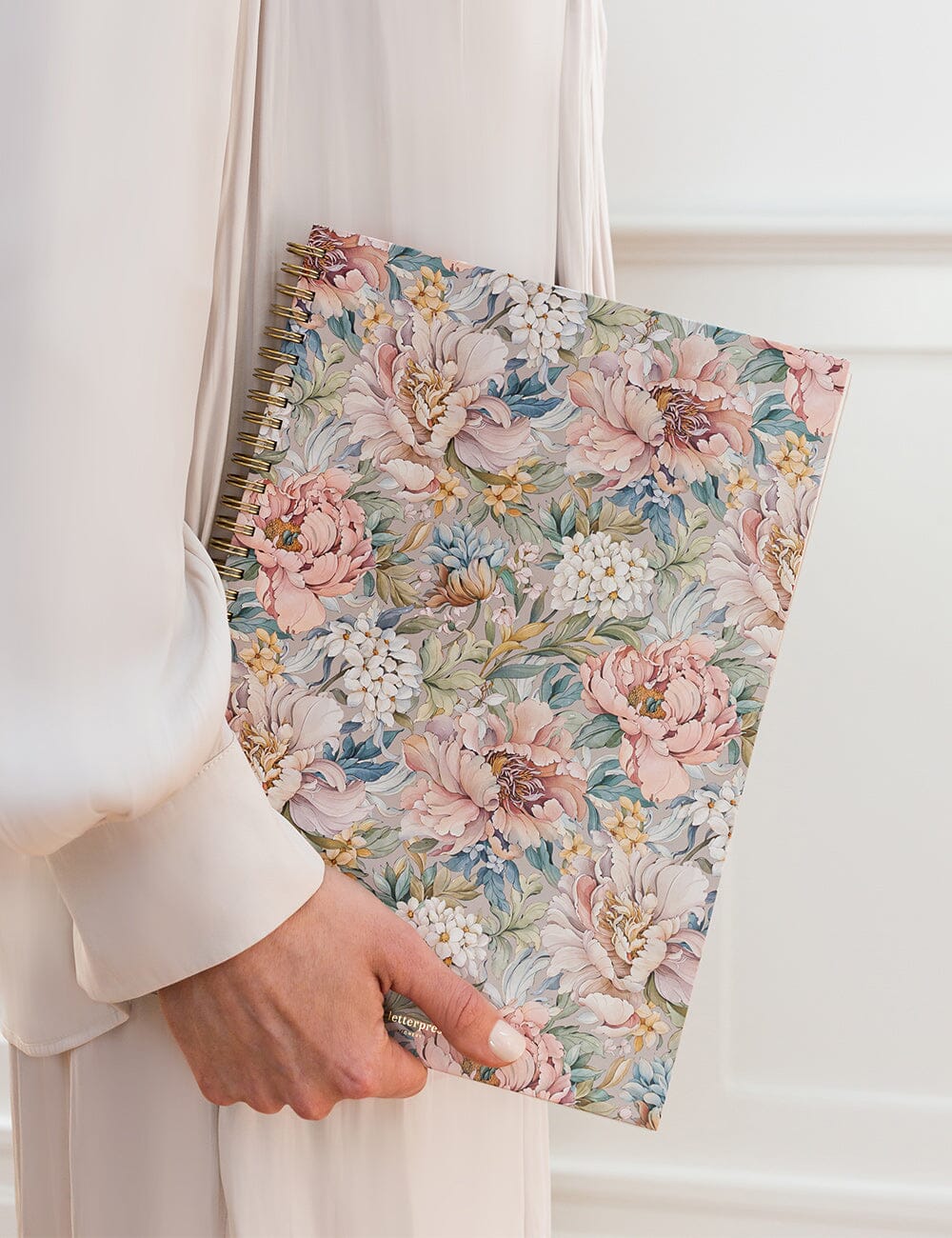 Ringbound A4 Notebook - Regency Blooms Notebooks Bespoke Letterpress 