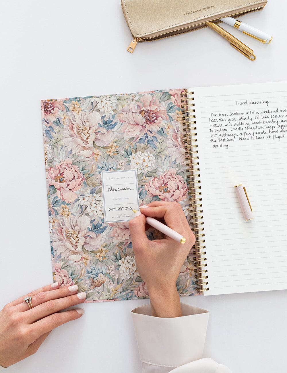 Ringbound A4 Notebook - Regency Blooms