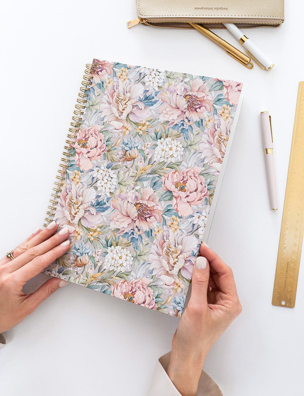 Ringbound A4 Notebook - Regency Blooms