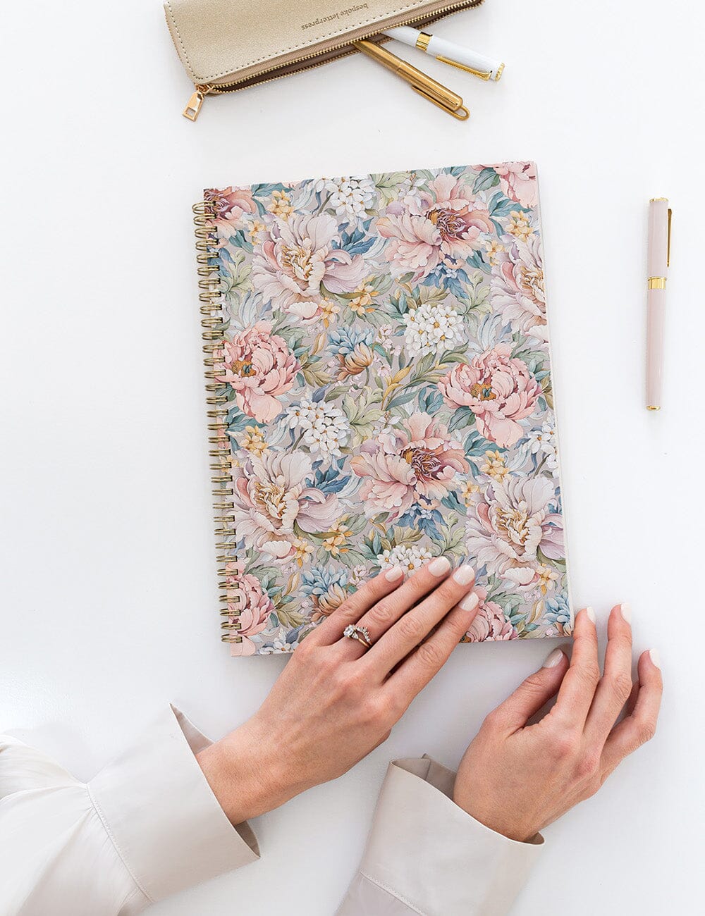 Ringbound A4 Notebook - Regency Blooms