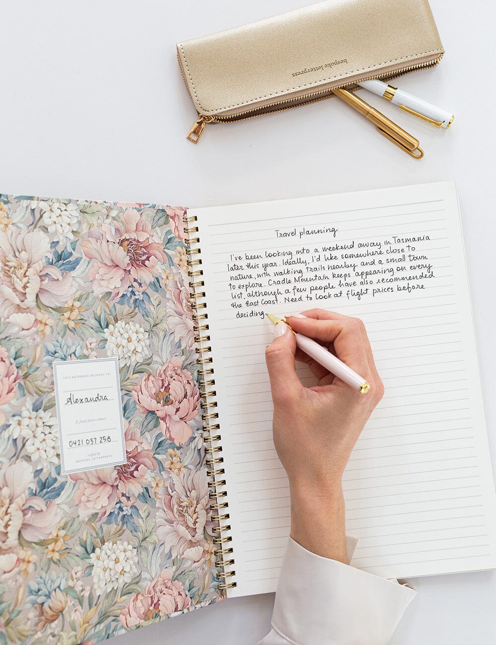 Ringbound A4 Notebook - Regency Blooms