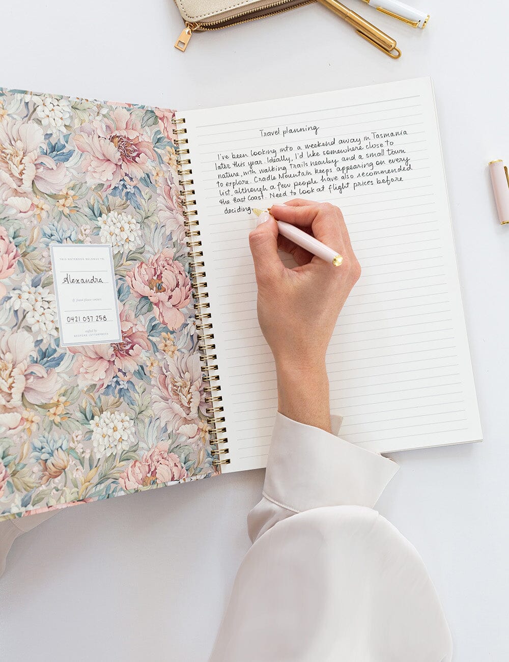 Ringbound A4 Notebook - Regency Blooms
