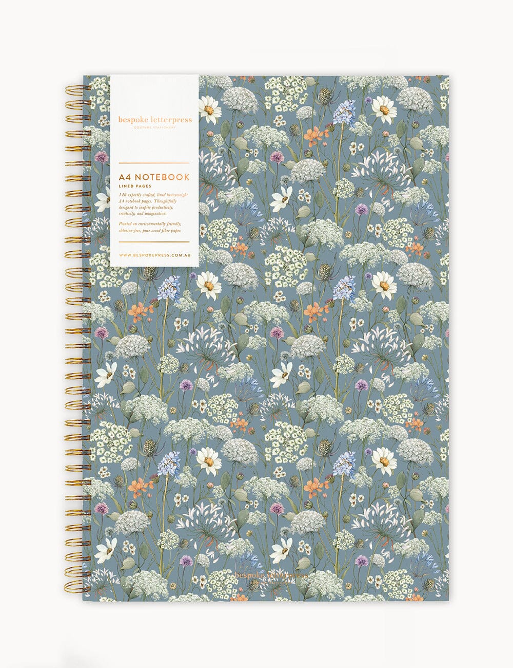 Ringbound A4 Notebook - Willowmere Notebooks Bespoke Letterpress 