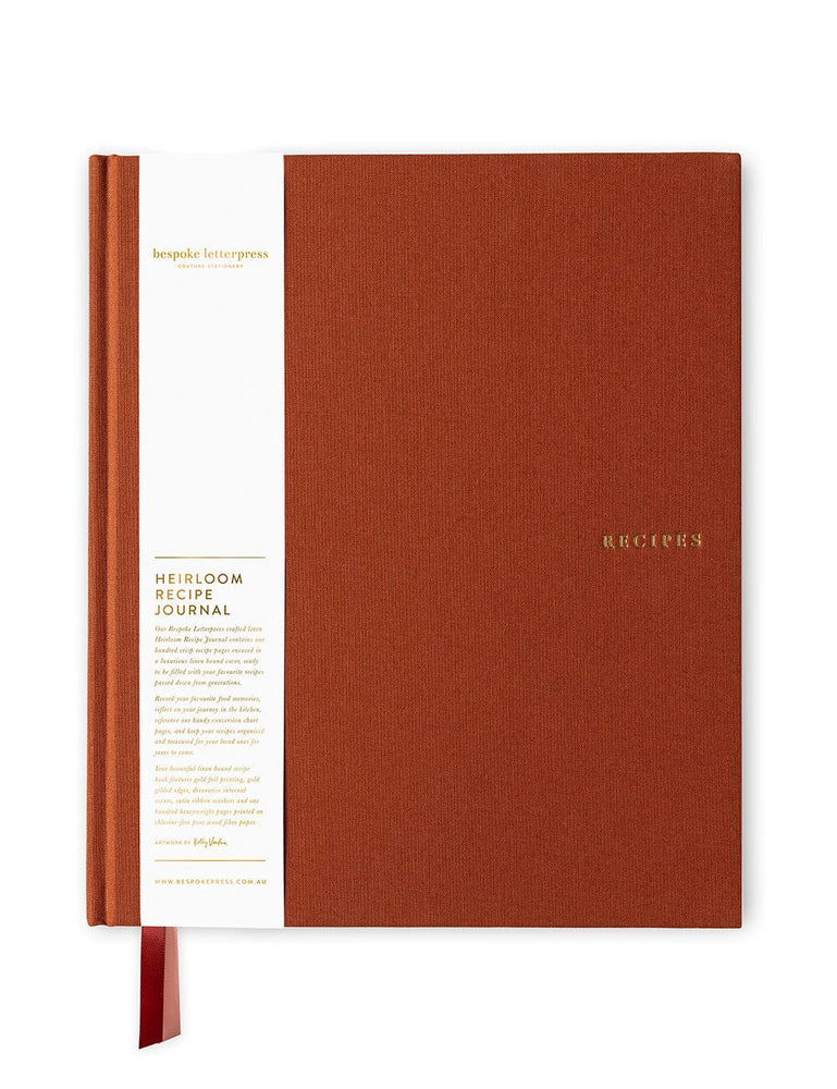 Heirloom Recipe Book Journal - Rust