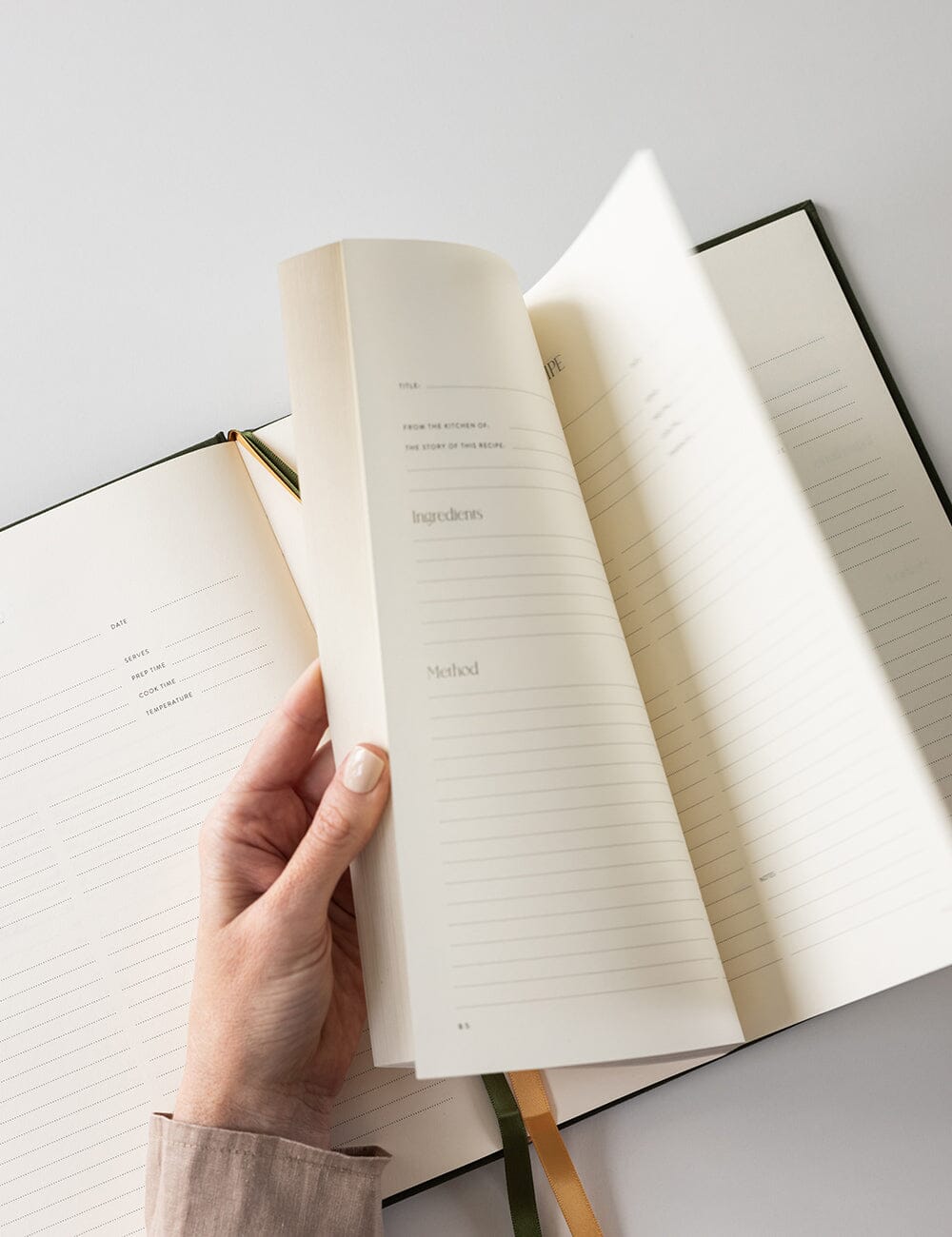 Gift Set - Heirloom Recipe Book - Basil Green