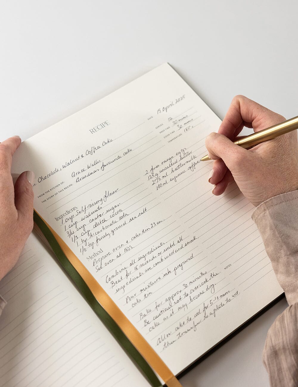 Gift Set - Heirloom Recipe Book - Basil Green