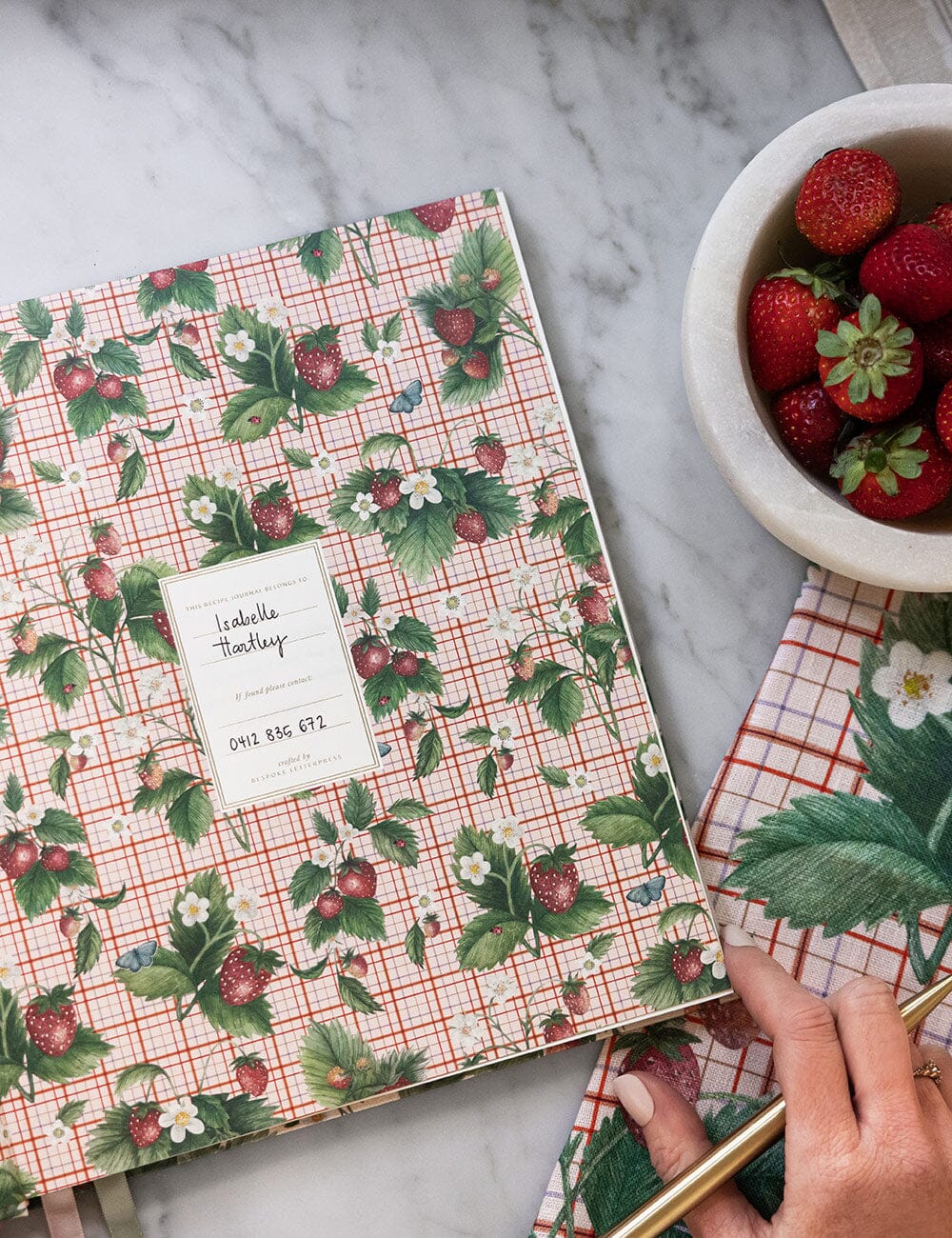 Heirloom Recipe Book Journal - Strawberries