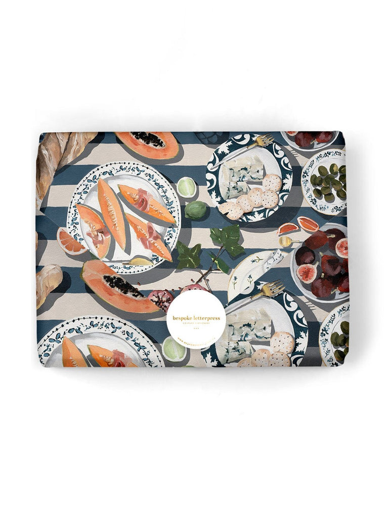 Gift Set - Heirloom Recipe Book Blue Stripe Journals Bespoke Letterpress 