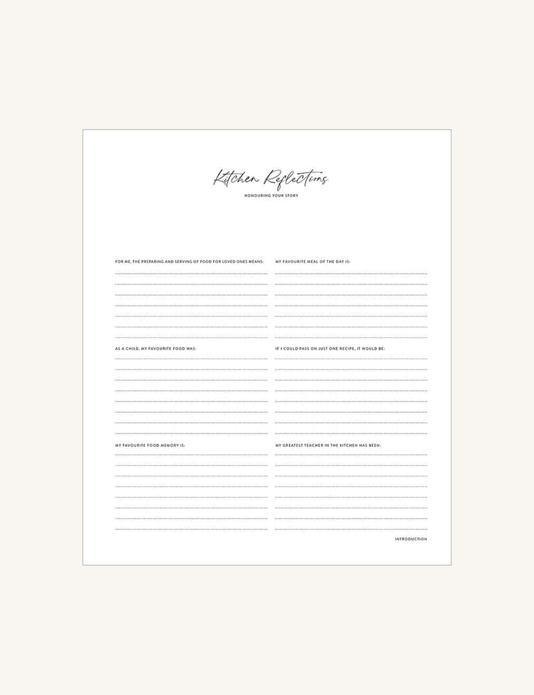Heirloom Recipe Book Journal - Blue Stripe Journals Bespoke Letterpress 