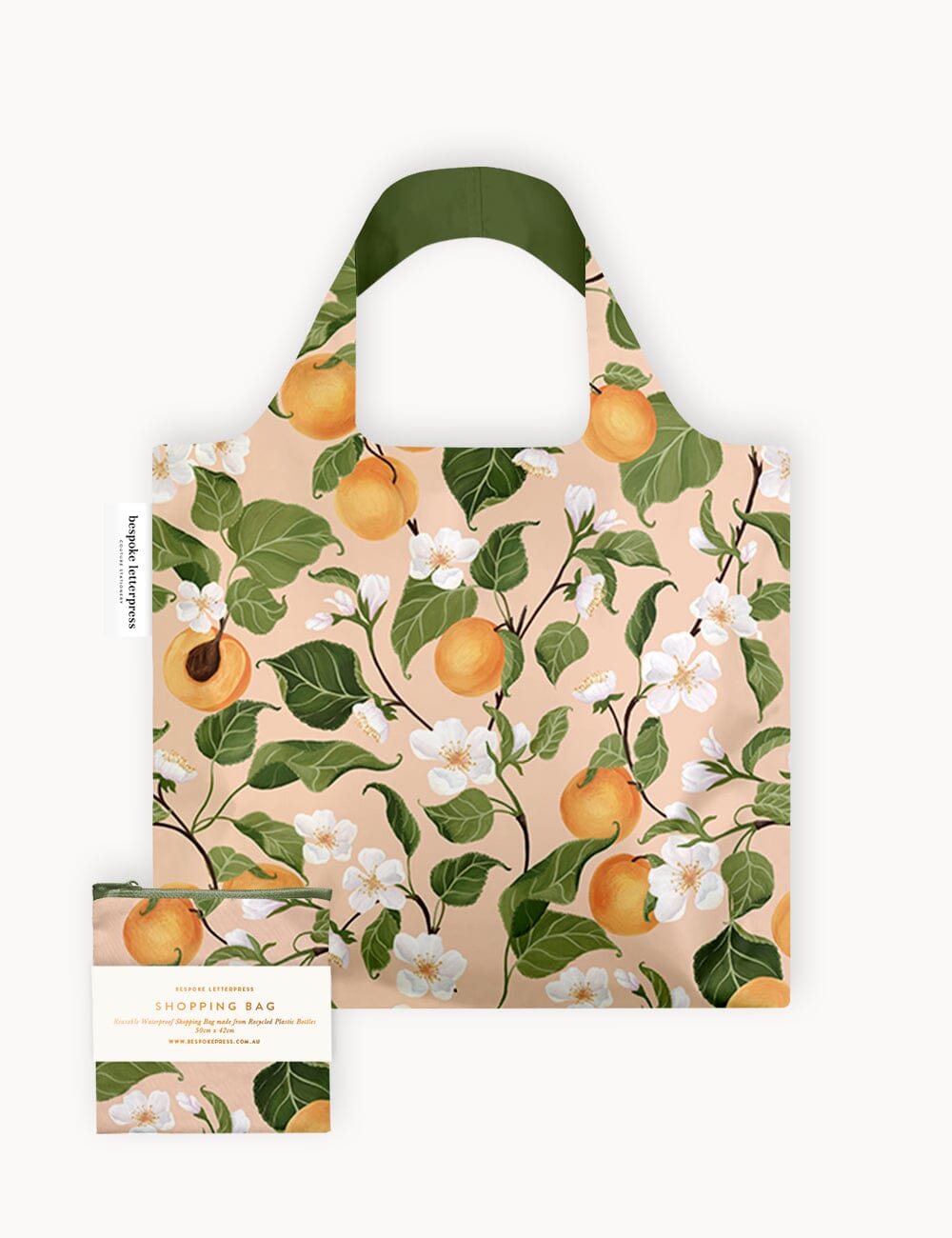 Peaches - Reusable Large Shopping Bag Shopping Bag Bespoke Letterpress 