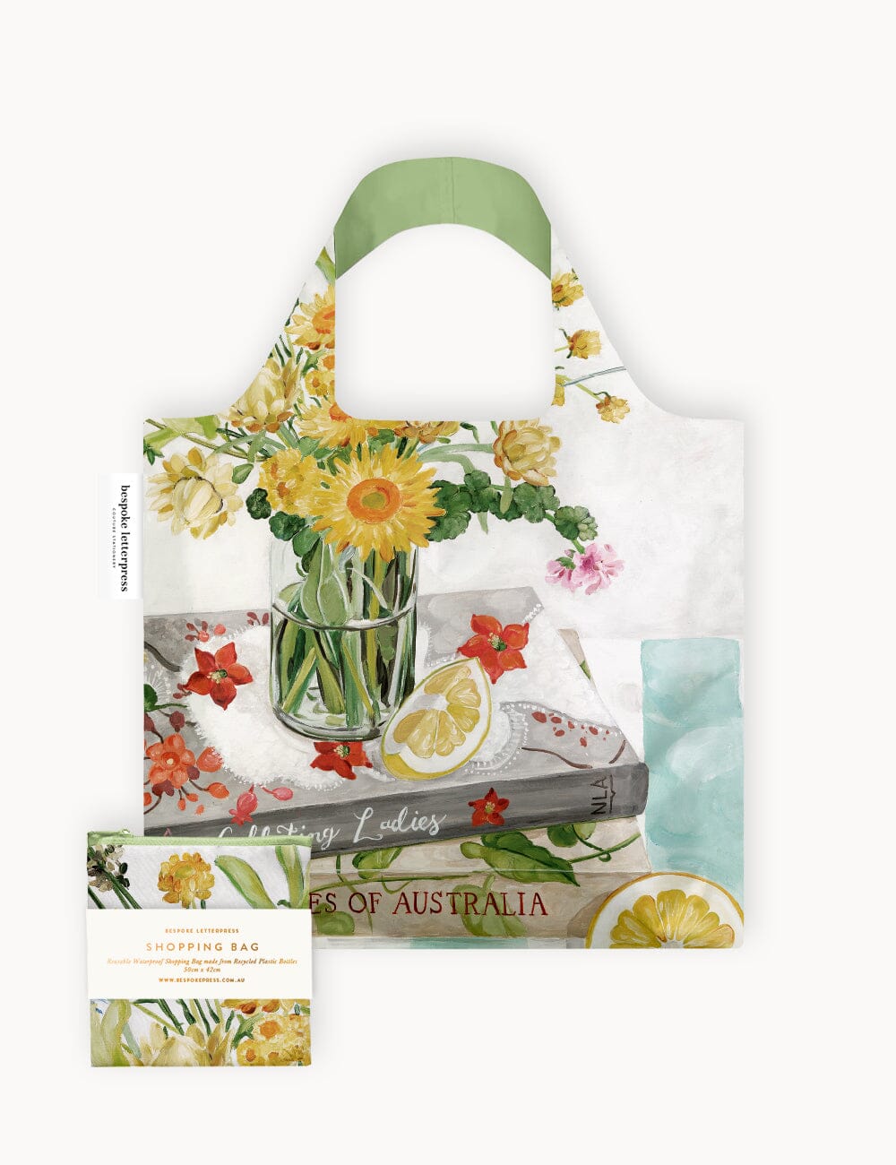 Native Wildflowers - Reusable Large Shopping Bag Shopping Bag Bespoke Letterpress 