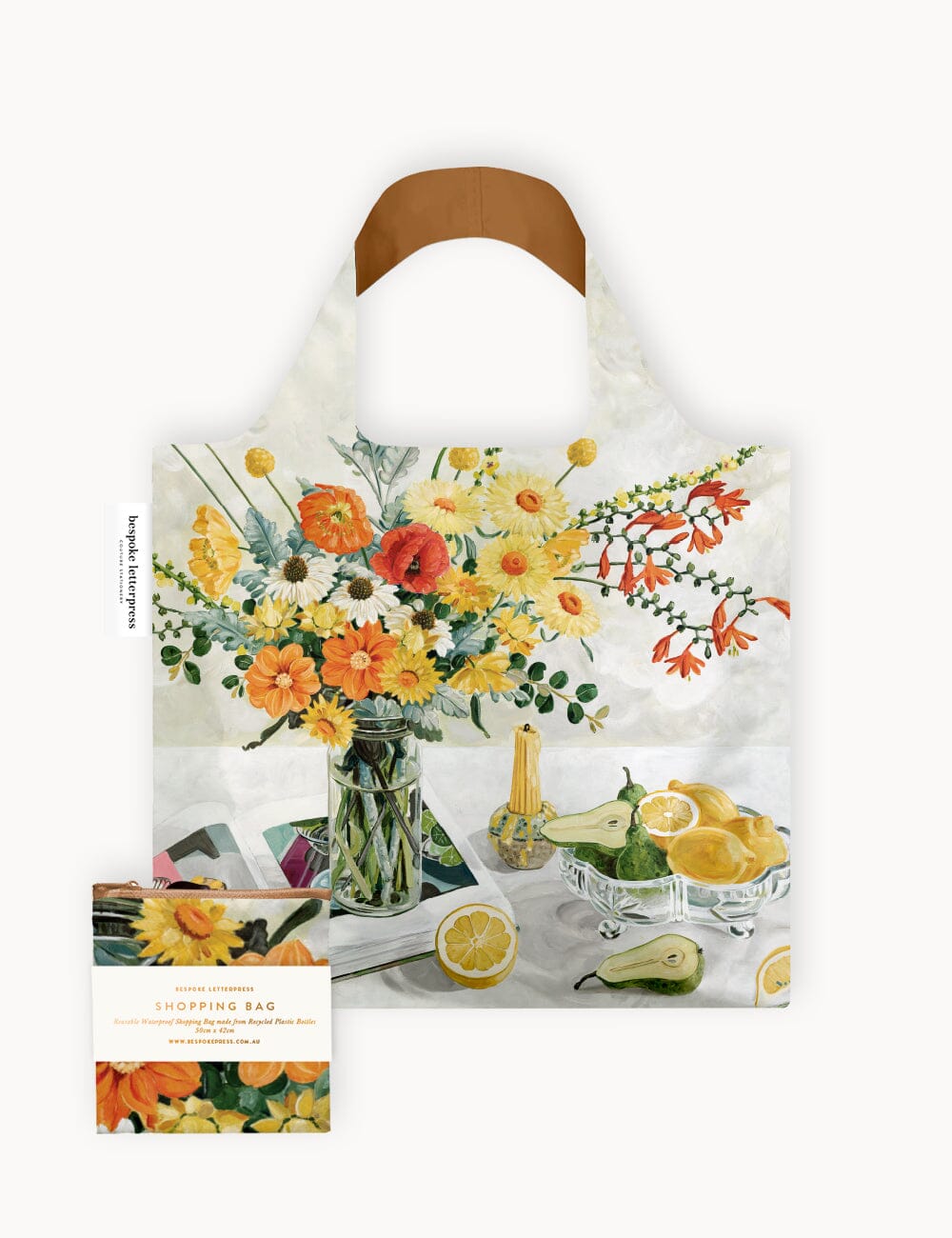 Early February Bouquet - Reusable Large Shopping Bag Shopping Bag Bespoke Letterpress 