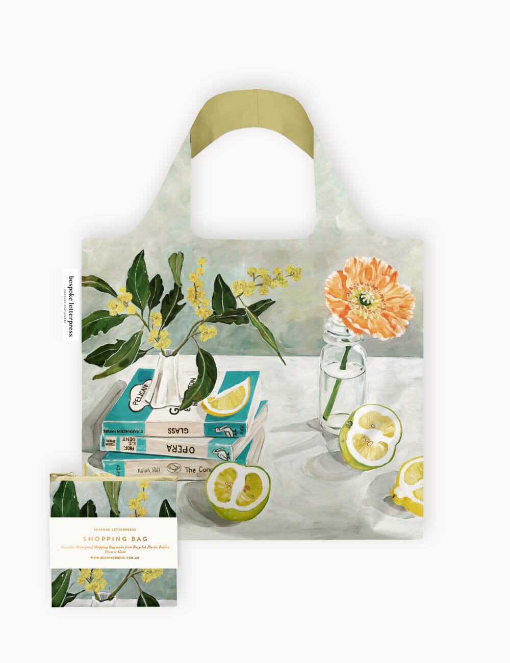 Wattle & Citrus - Reusable Large Shopping Bag Shopping Bag Bespoke Letterpress 