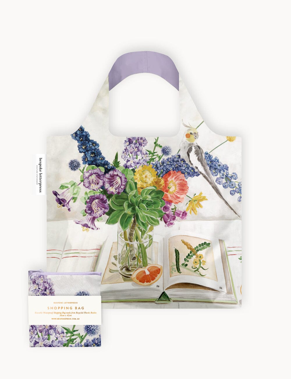 Cockatiel - Reusable Large Shopping Bag Shopping Bag Bespoke Letterpress 