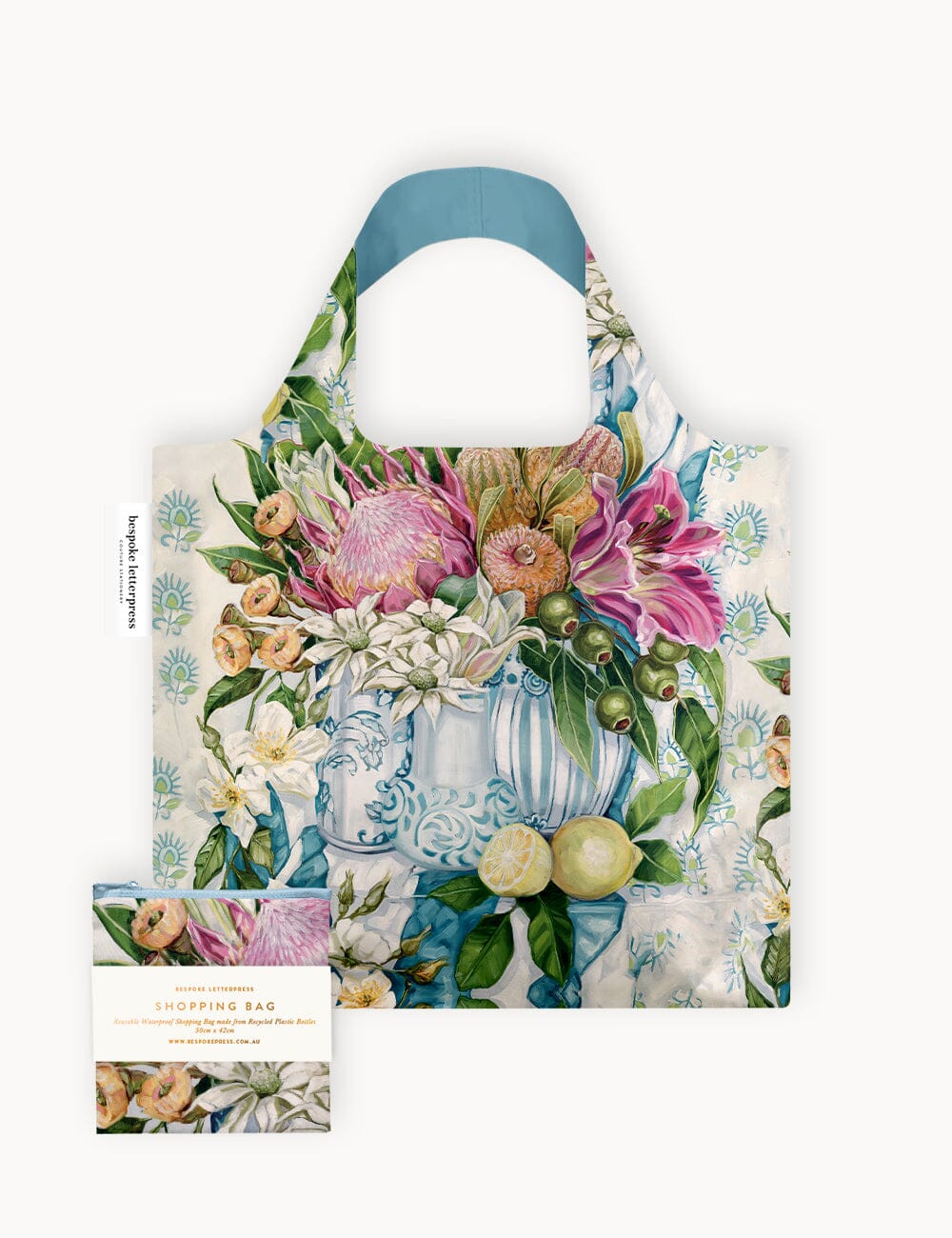 Three Vases with Lemon – Reusable Shopping Bag Shopping Bag Bespoke Letterpress 