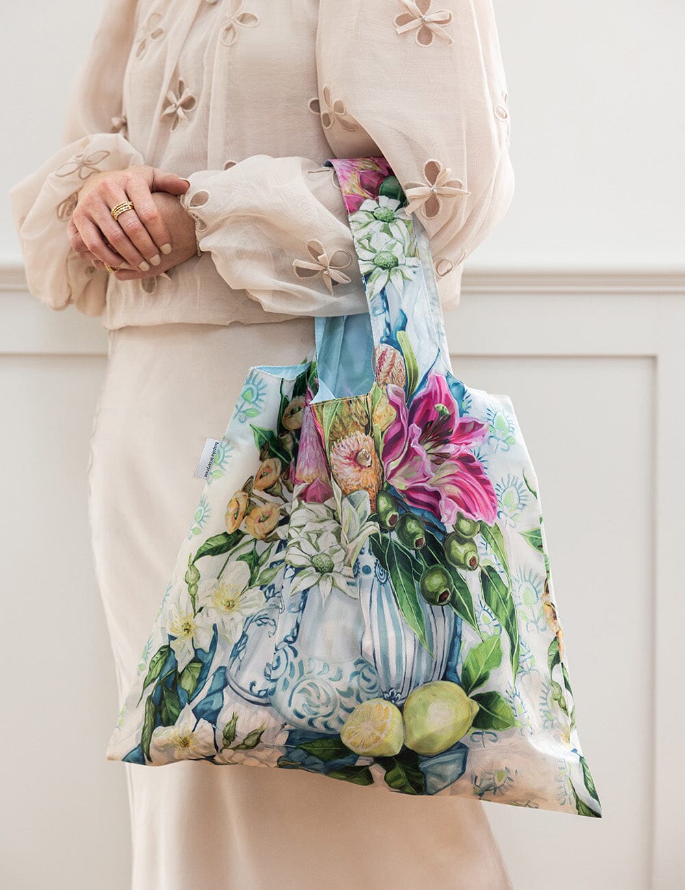 Three Vases with Lemon – Reusable Shopping Bag