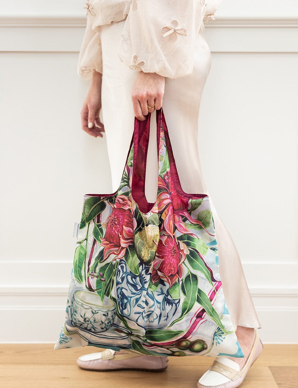 Waratah in Blue – Reusable Shopping Bag