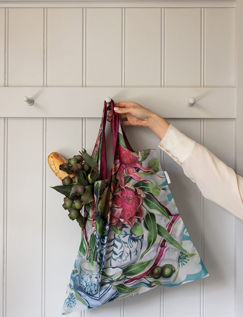 Waratah in Blue – Reusable Shopping Bag