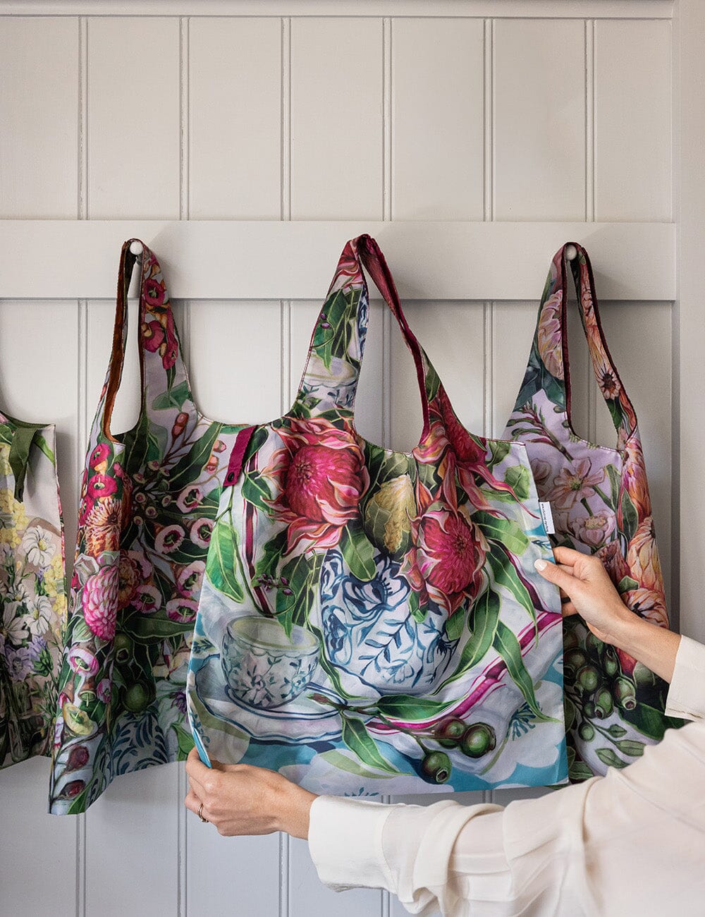 Waratah in Blue – Reusable Shopping Bag