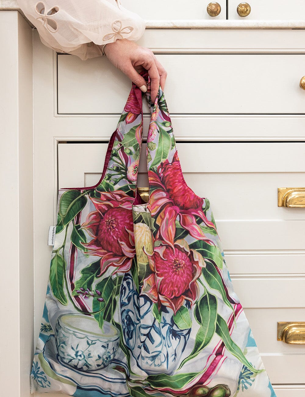 Waratah in Blue – Reusable Shopping Bag