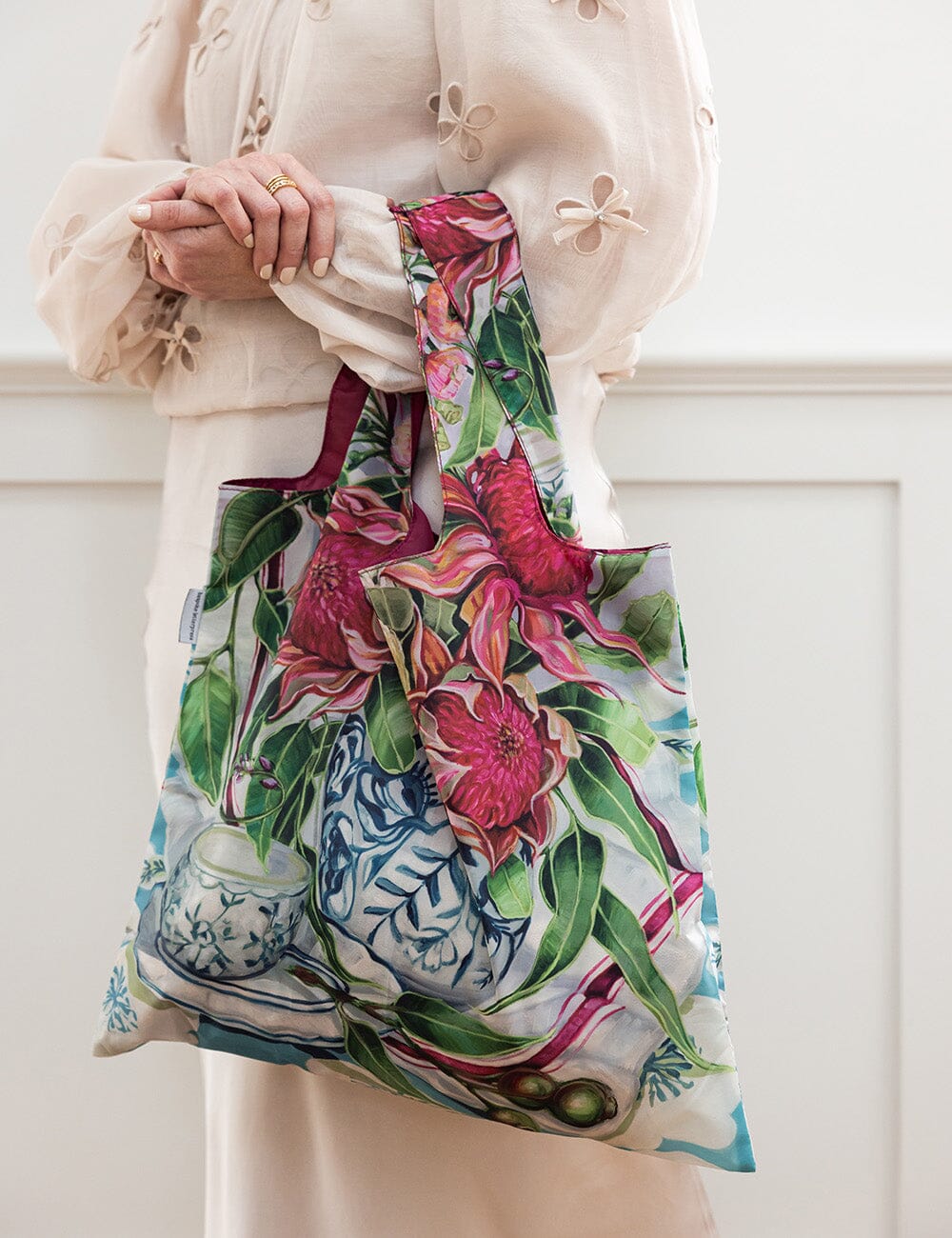 Waratah in Blue – Reusable Shopping Bag