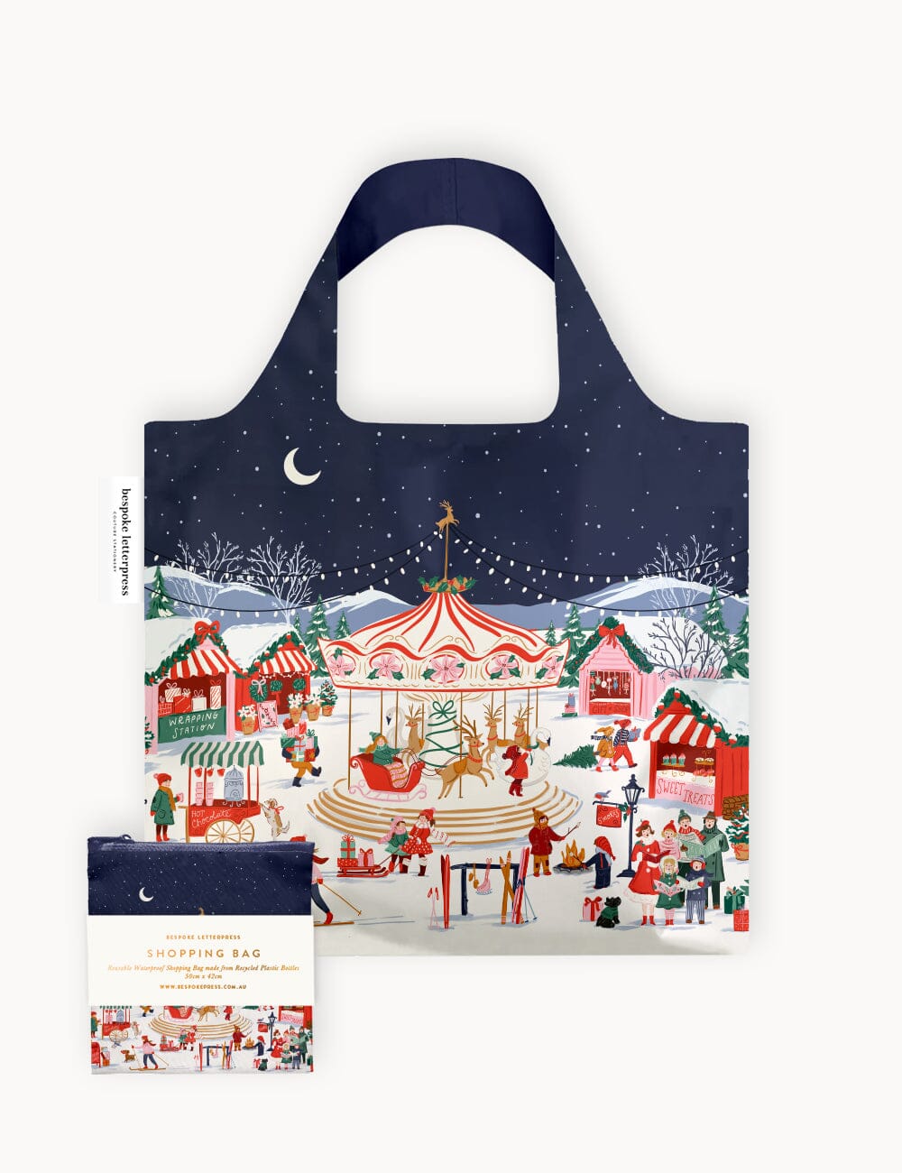 Christmas Market – Reusable Shopping Bag Shopping Bag Bespoke Letterpress 