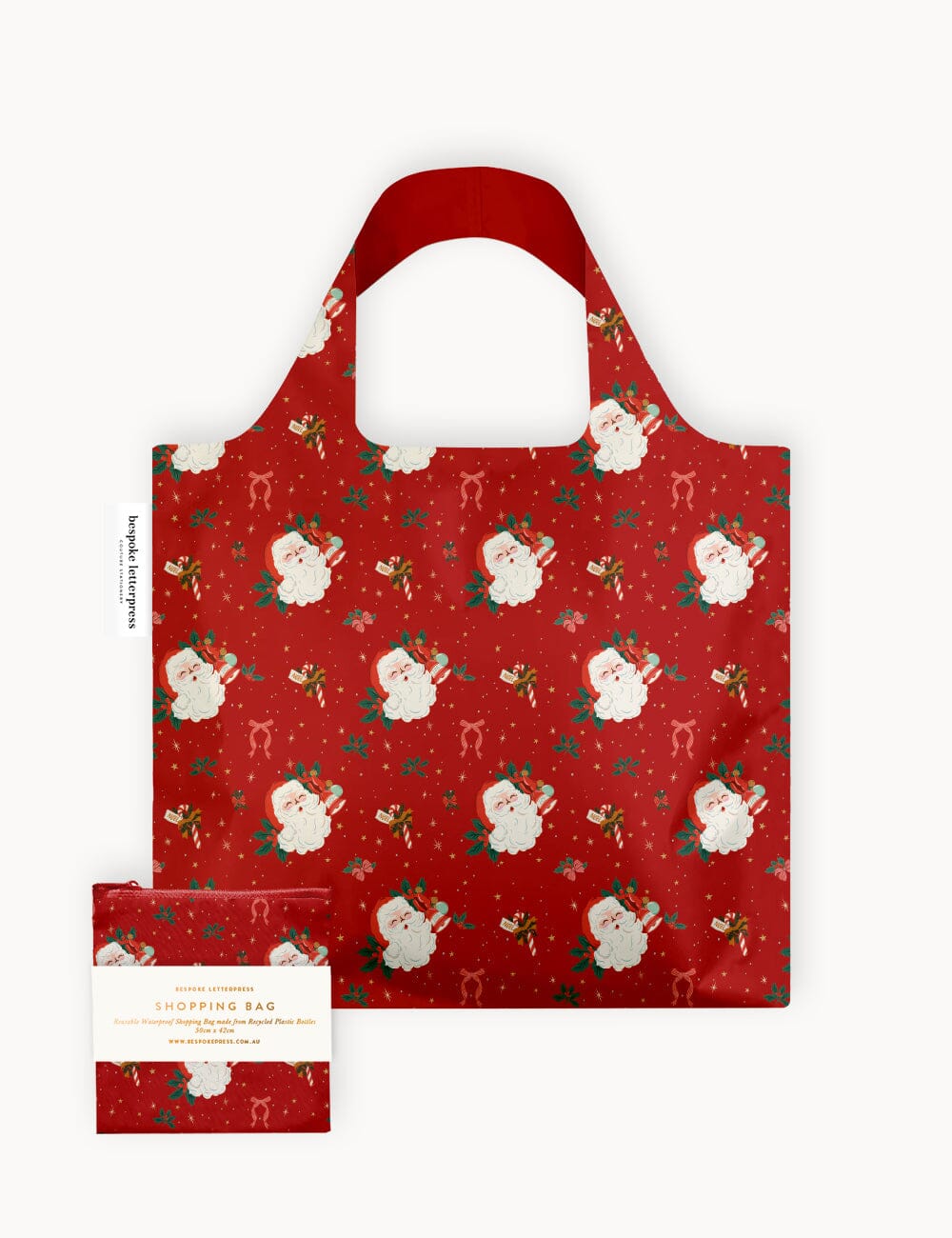 Christmas Santas – Reusable Shopping Bag Shopping Bag Bespoke Letterpress 