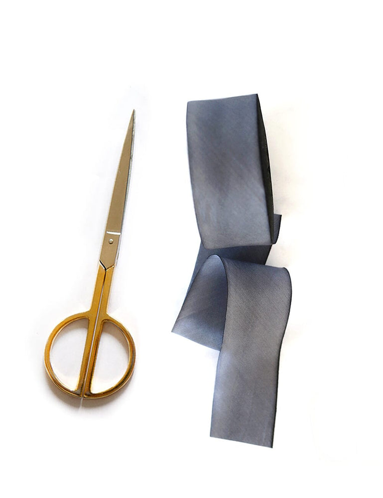 Denim Silk Ribbon - 3 metres Silk Ribbon Bespoke Letterpress 