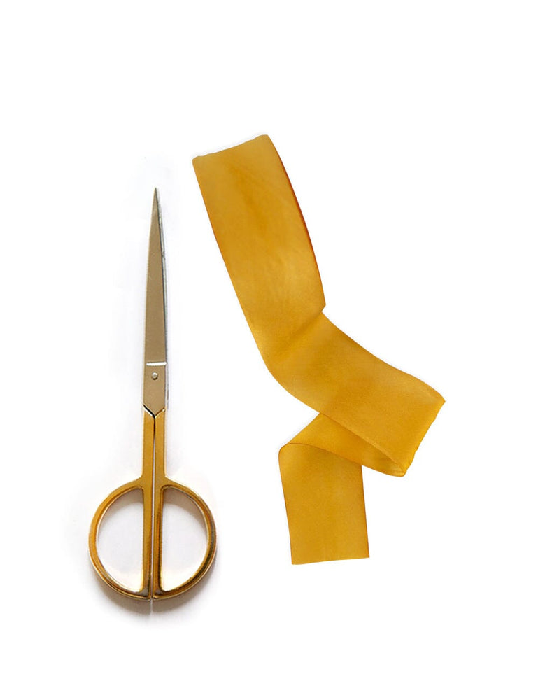 Butterscotch Yellow Silk Ribbon - 3 metres Silk Ribbon Bespoke Letterpress 