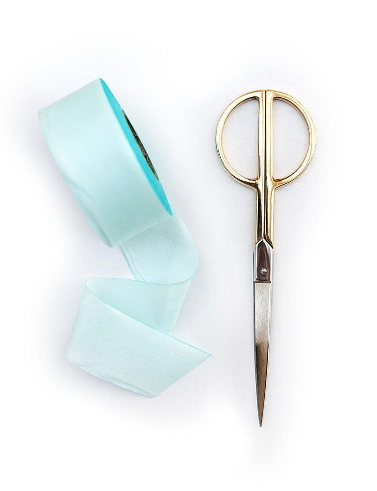 Frozen Blue Silk Ribbon - 3 metres Silk Ribbon Bespoke Letterpress 