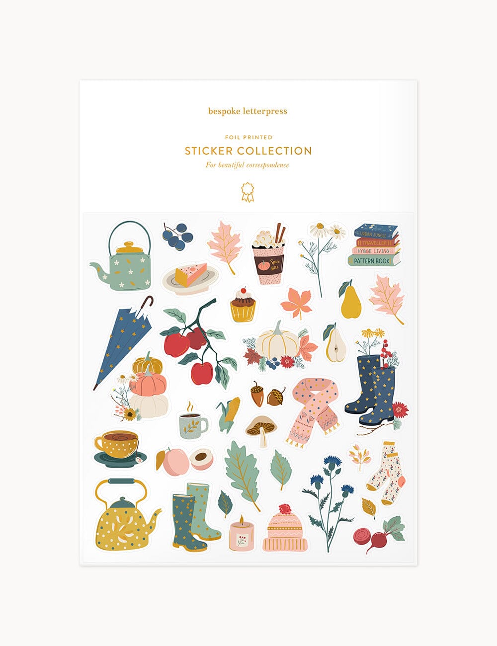 Autumn Edit Sticker Sheet Stickers Bespoke Letterpress 