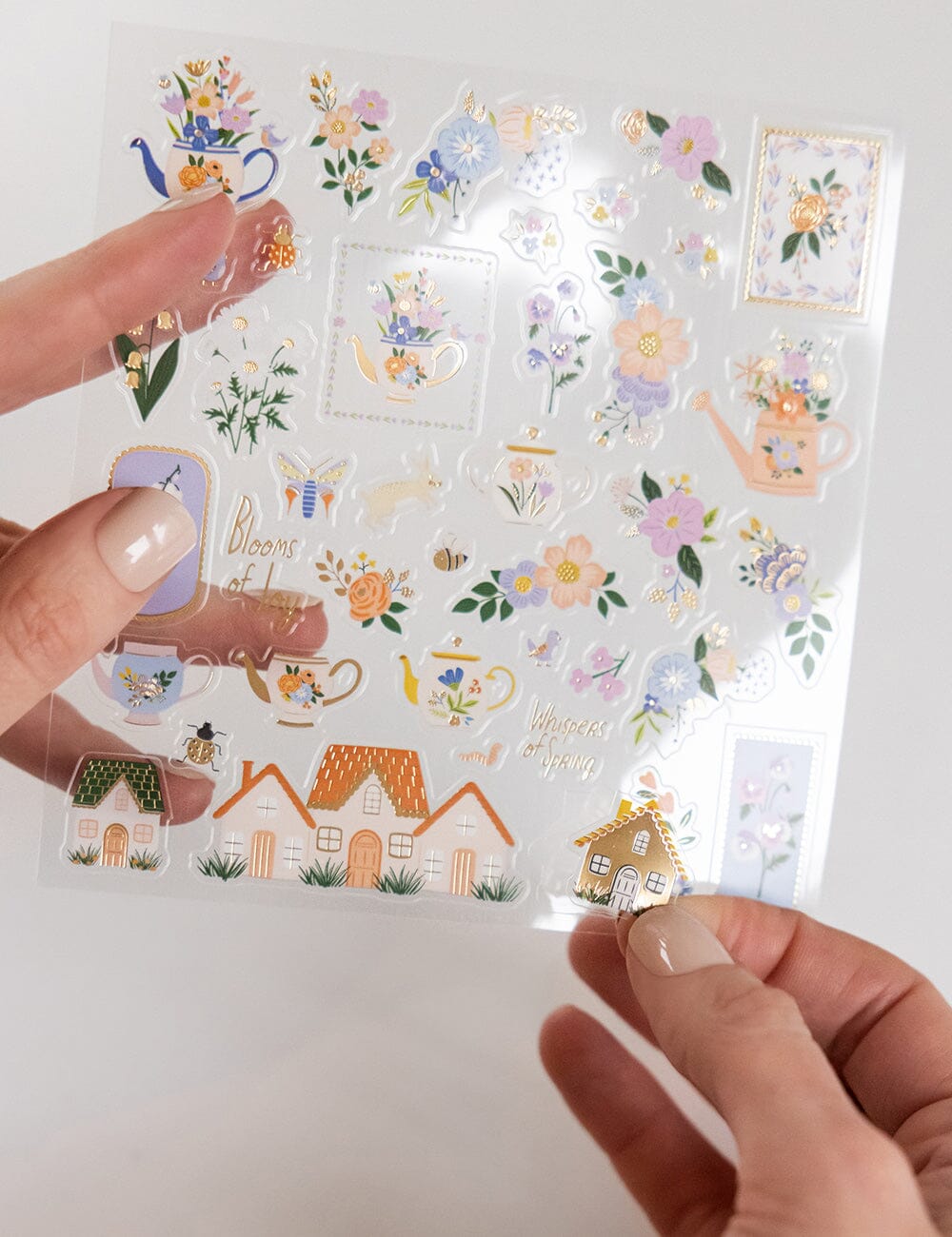 Blushing Spring Sticker Sheet Stickers Bespoke Letterpress 