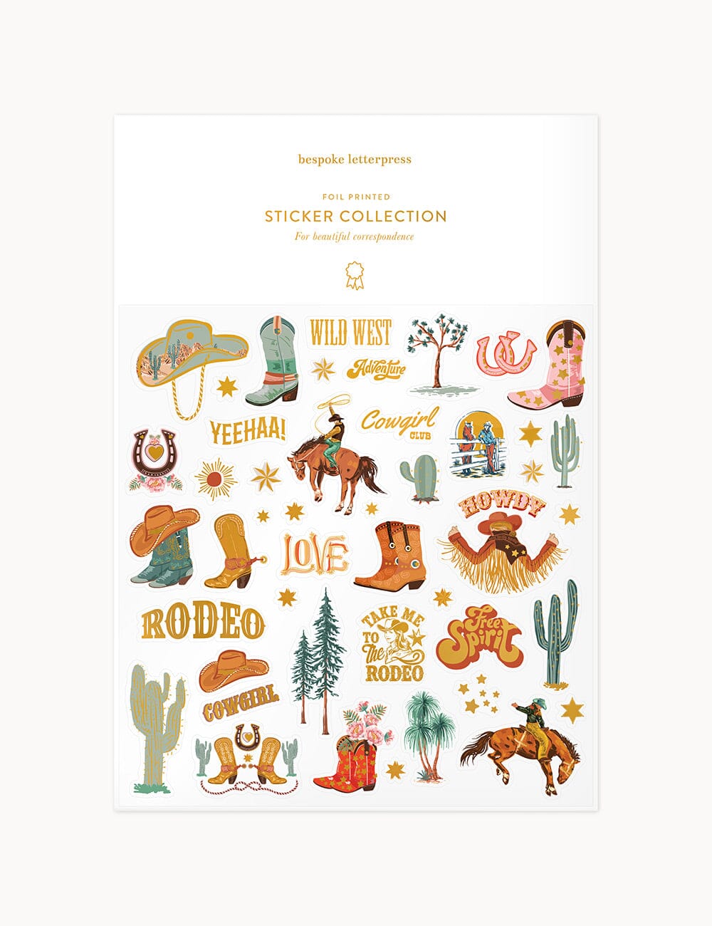 Wild Western Sticker Sheet Stickers Bespoke Letterpress 