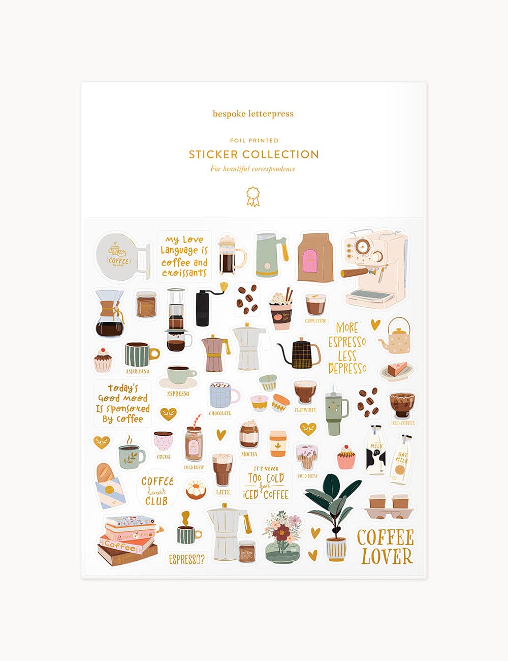 Coffee Lovers Sticker Sheet Stickers Bespoke Letterpress 