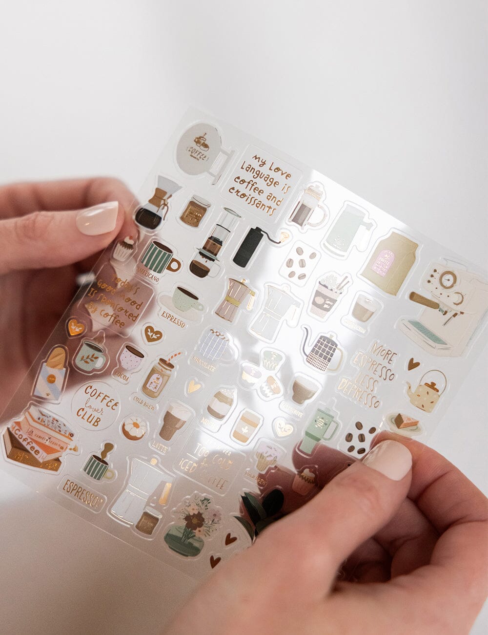 Coffee Lovers Sticker Sheet Stickers Bespoke Letterpress 