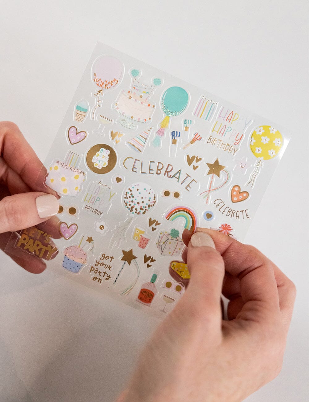 Birthday Party Sticker Sheet Stickers Bespoke Letterpress 