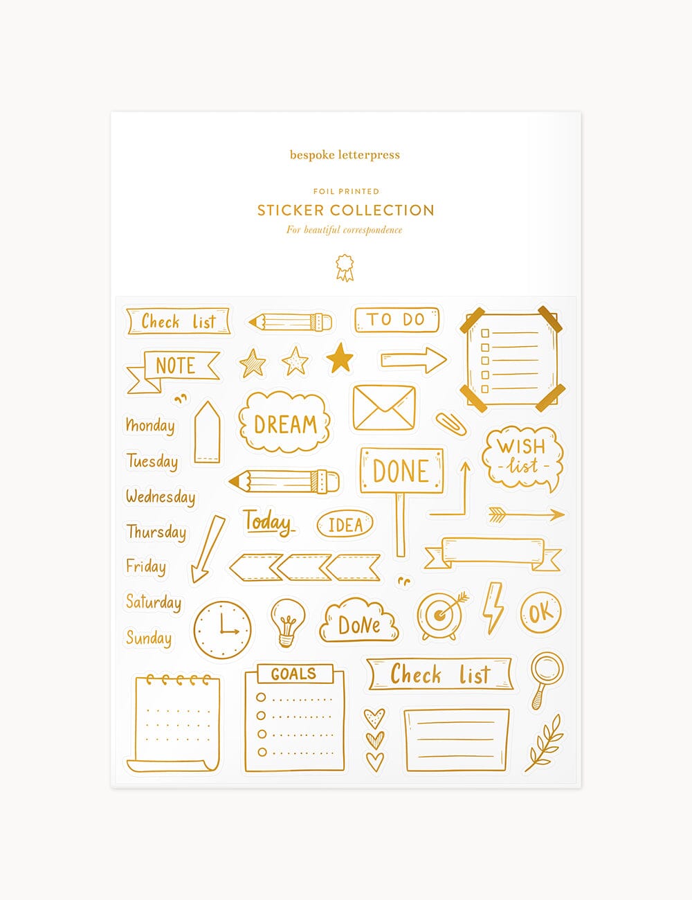 Bullet Journalling Sticker Sheet Stickers Bespoke Letterpress 