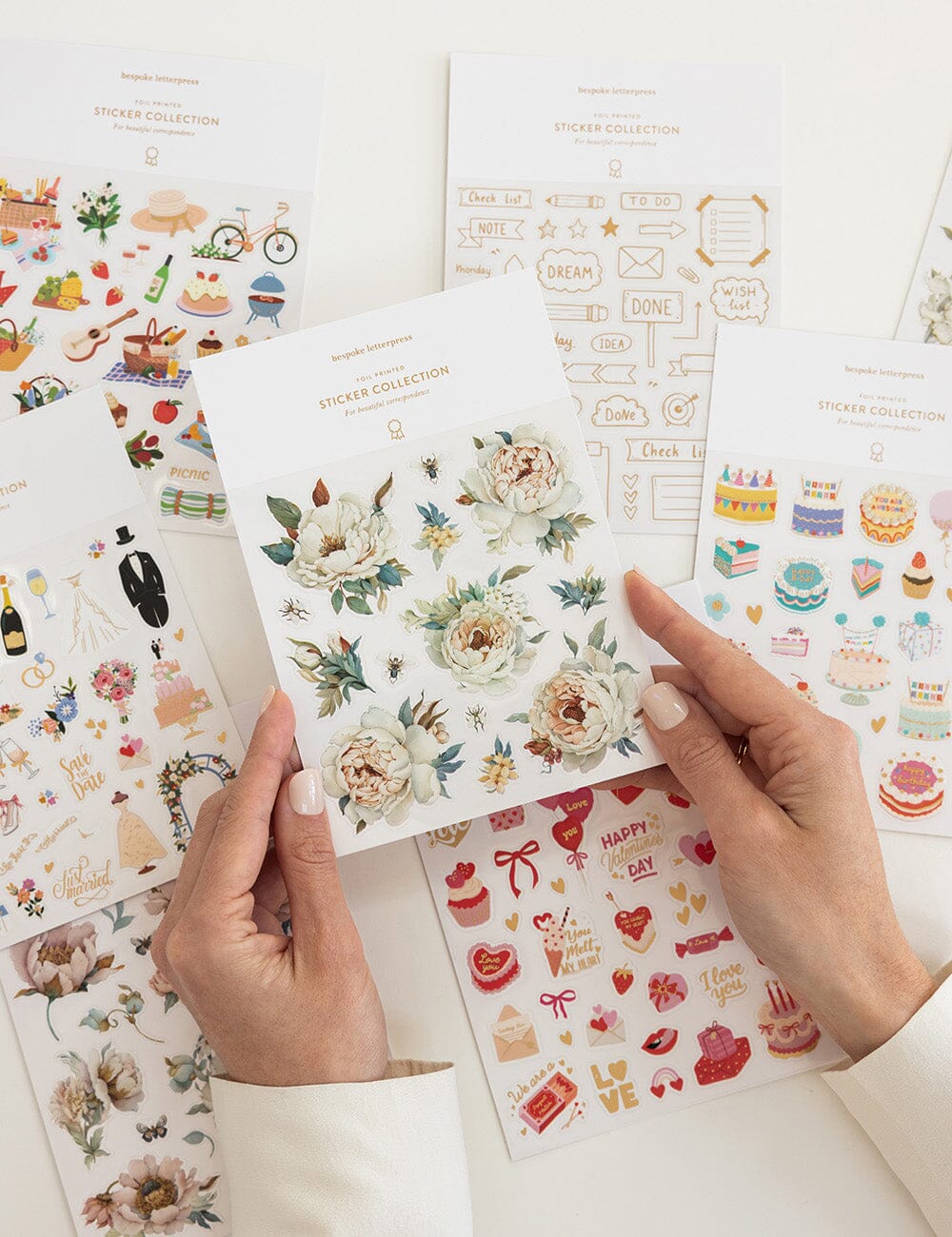 Promenade Roses Sticker Sheet Stickers Bespoke Letterpress 